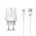 Мрежово зарядно устройство, DeTech, DE-01M, 5V/2.1A, 220V,2 x USB, С Micro USB кабел, 1.0m, Бял - 14119