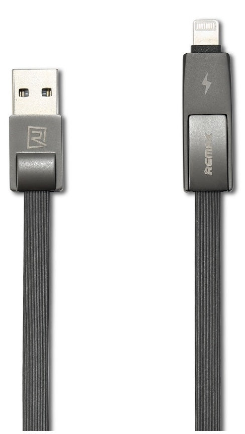 Кабел за данни 2 в 1, micro USB  Iphone Lighting, Remax Strive RC-042t, 1м, Черен - 14335