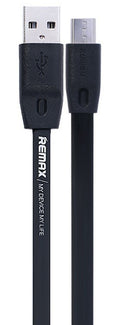 Кабел за данни micro USB Flat, Remax Full Speed, 2м, Черен, Бял - 14350