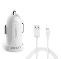 Зарядно устройство за кола, LDNIO DL-C17, 5V/1A, Универсално, 1 x USB, С Micro USB кабел, Бял - 14377
