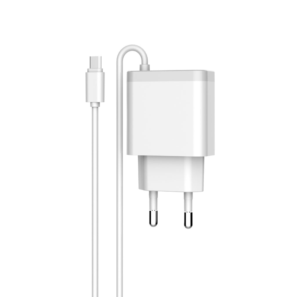 Мрежово зарядно устройство LDNIO A321, 5V 3.1A, 2 x USB, С Micro USB кабел, Бял - 14741