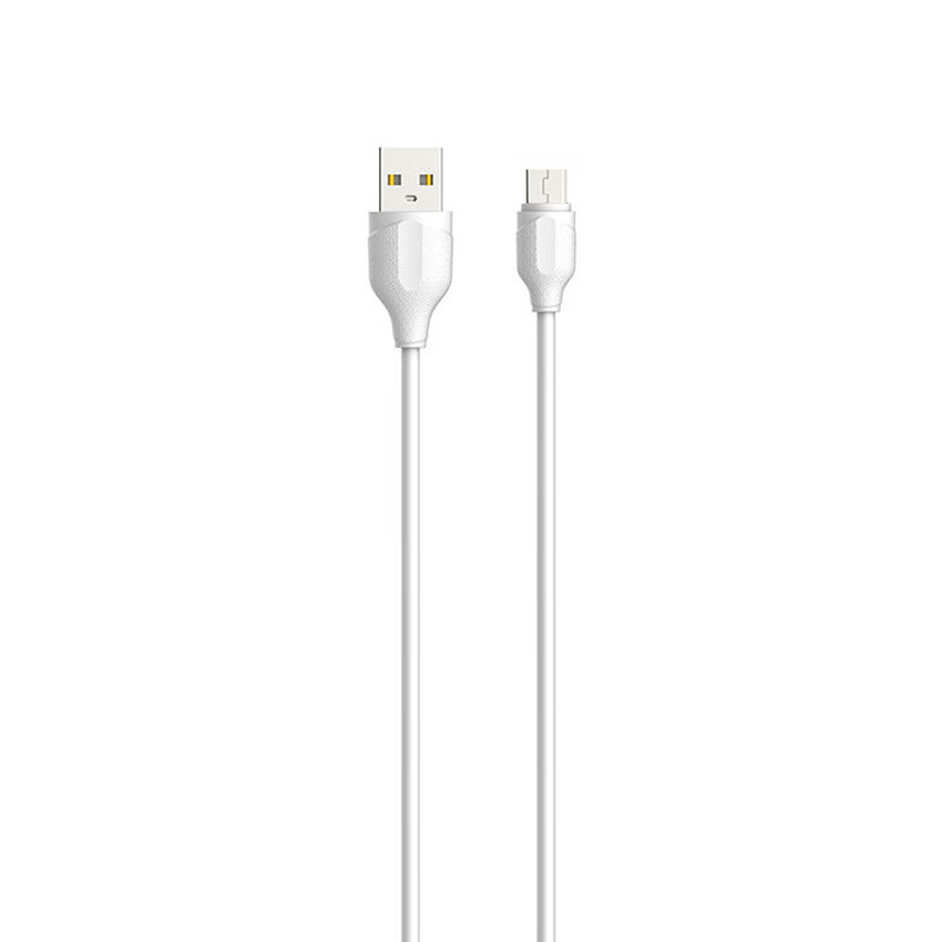 Кабел за данни LDNIO LS371, Micro USB, 1.0m, Бял - 40070