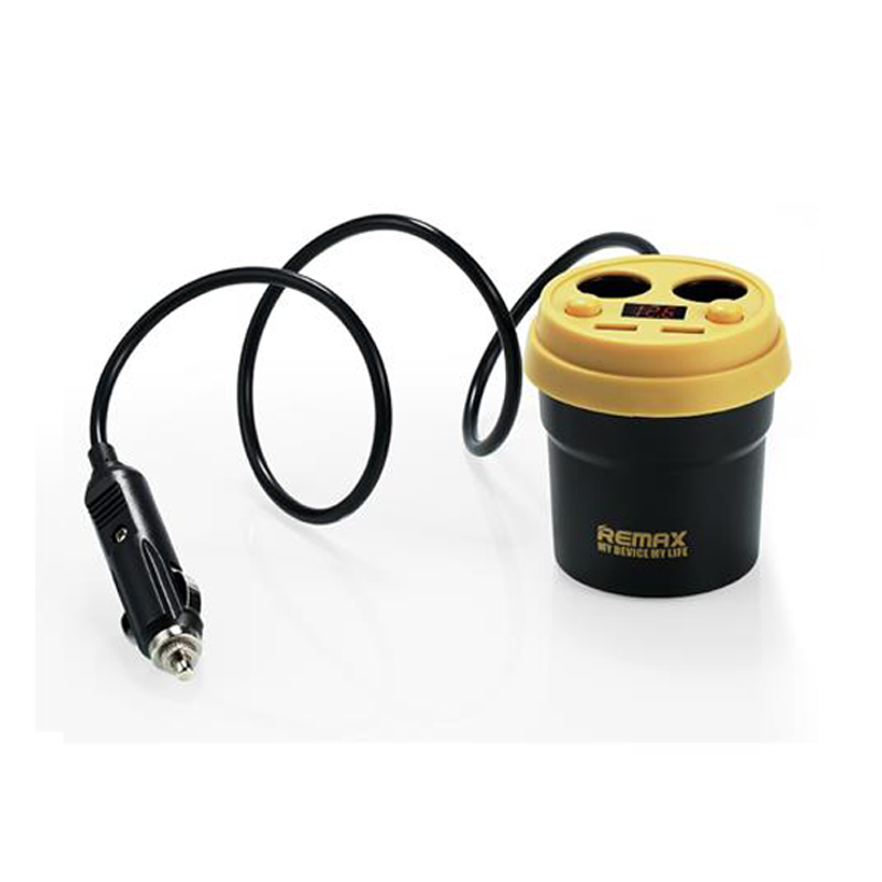 Зарядно устройство за кола - разклонител, Remax CR-2XP, 5V/3.1A, Универсално, 2 x USB, Без кабел, Черен - 14832