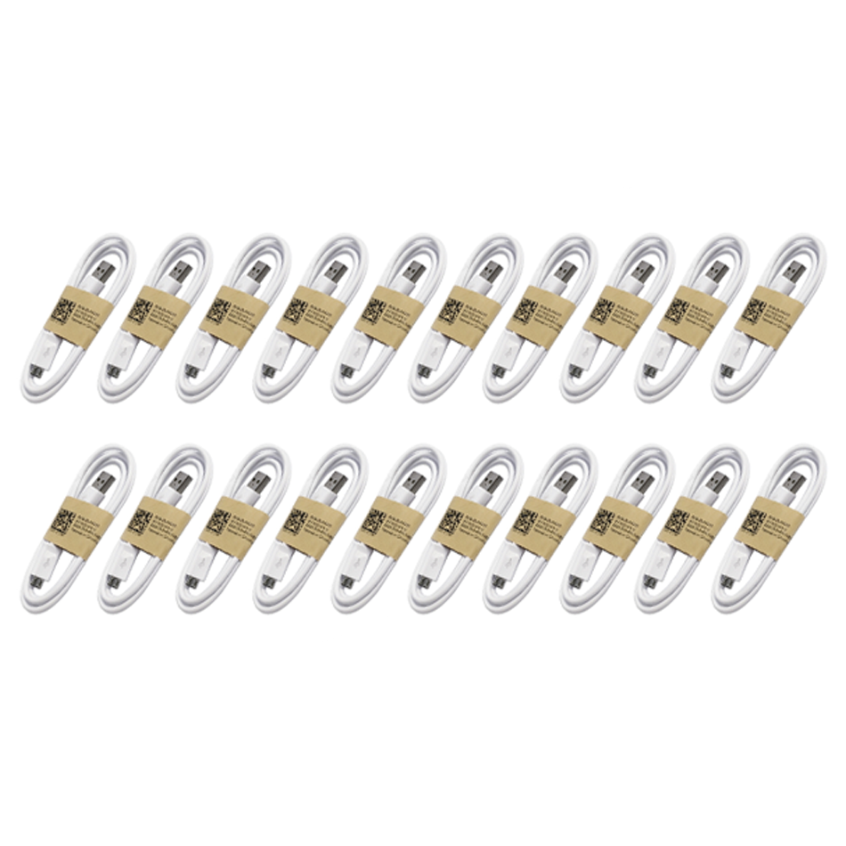 Кабели за данни No brand, 20бр. Micro USB, 1.0m, Бял - 14856