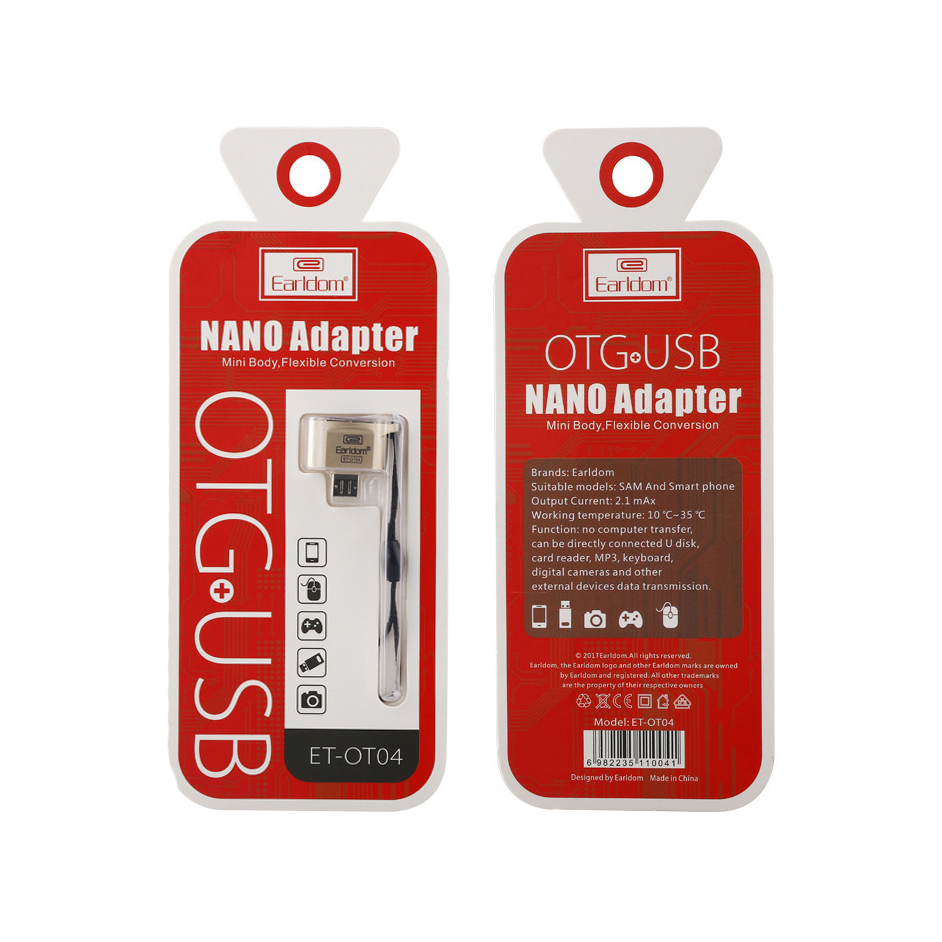 Преходник, Earldom, OT04, USB F към Micro USB, OTG, Различни цветове - 14873