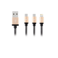 Кабел за данни, Earldom, 885, 3 в 1, Type-C + Micro USB + Lightning (iPhone 5/6/7/SE), 1.0m, Различни цветове - 14907