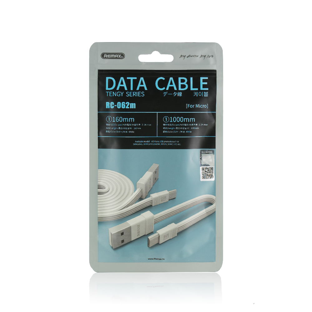 Кабел за данни Remax Tengy RC-062m, Micro USB, 1.0m & 0.16m, Различни цветове - 14925