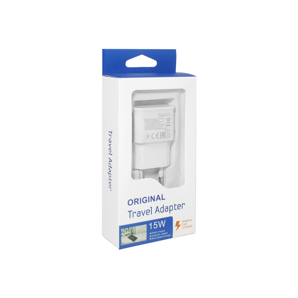 Мрежово зарядно устройство, No brand, Adaptive Fast Charging, 1 x USB, Бял - 14867