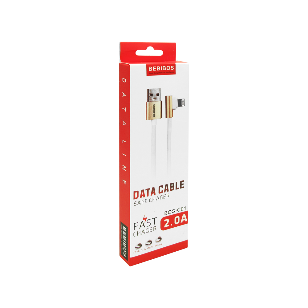 Кабел за данни No brand C01, Lightning (iPhone 5/6/7/SE), 1.0m, Златист - 14975