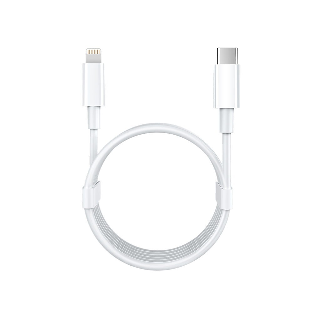 Мрежово зарядно устройство No brand, iPhone 11 Pro, 1xType-C PD, 5V/3.0A, + Кабел Type-C към Lightning , 1.0m, Бял - 14991