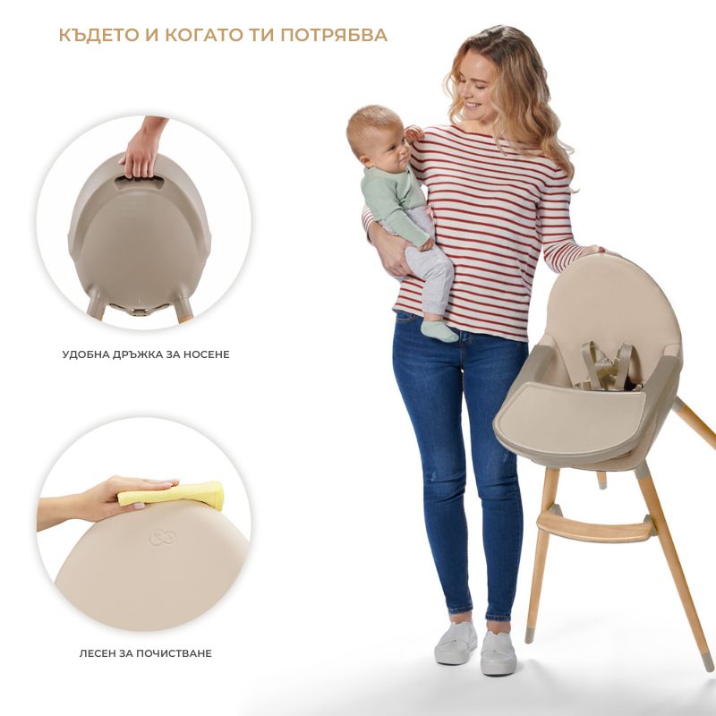 Kinderkraft FINI 2 столче за хранене GREEN - снимка 6