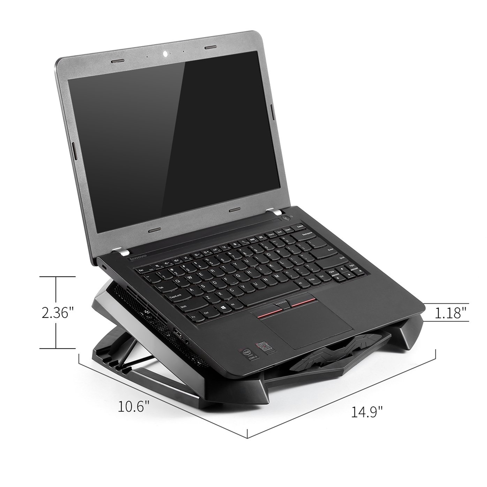 Охладител за лаптоп No brand H1, 15.6'', USB, Черен - 15049