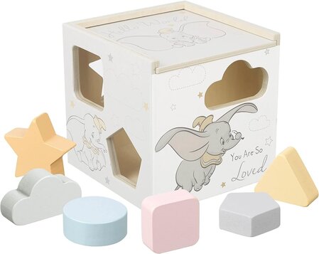 Дървен сортер с цветни форми, Дъмбо