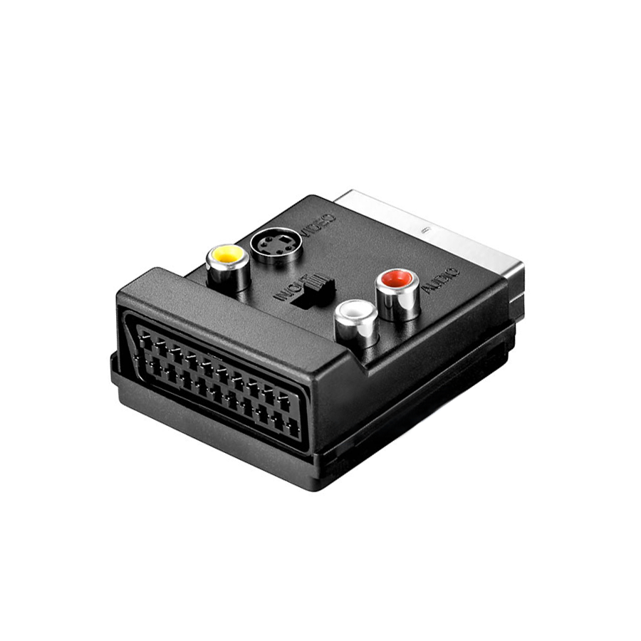 Преходник DeTech, SCART - AV, Черен - 17105