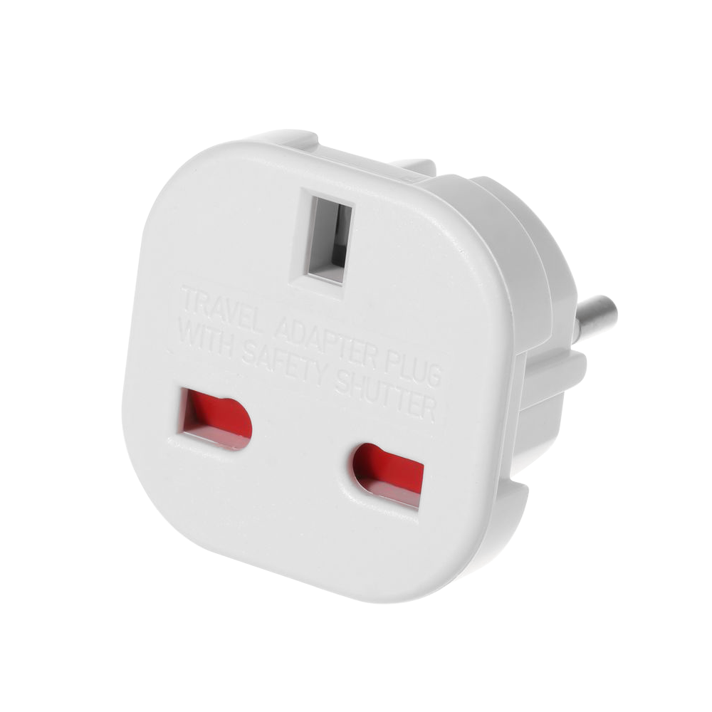 Преходник No brand UK - US kъм EU шуко DT 220V, Универсален, Бял - 17107