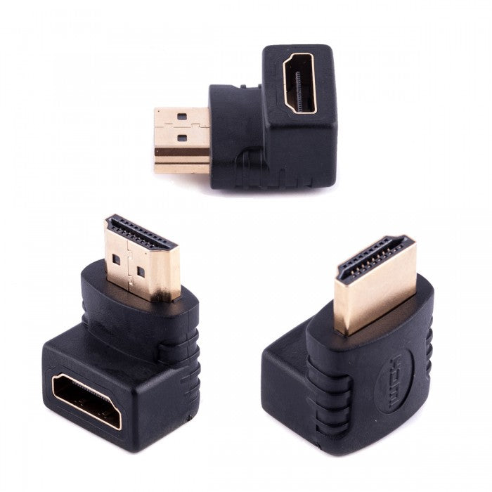 Преходник No brand, HDMI F - HDMI M, Ъглов, Черен - 17121