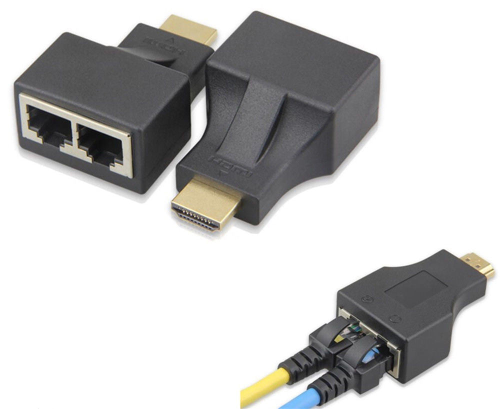 HDMI удължител, No brand, През LAN CAT-5e/6, Черен - 17165