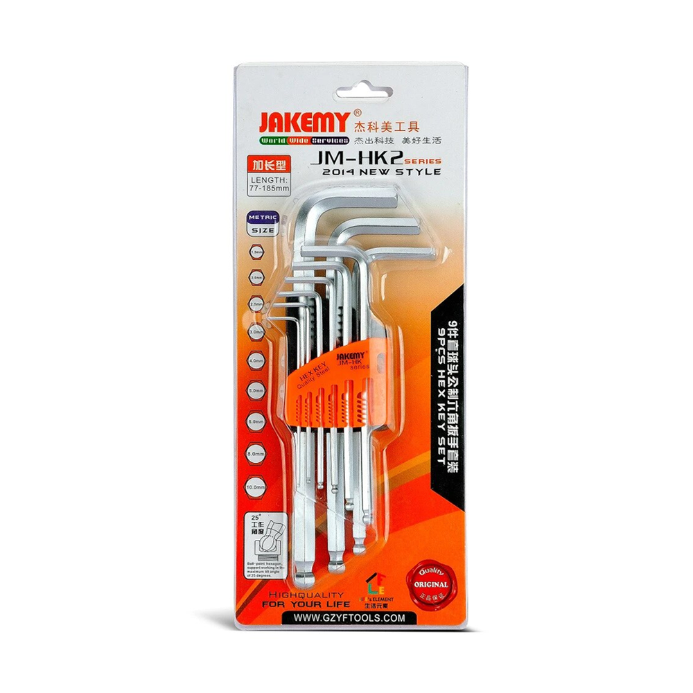 Комплект шестограми Jakemy JM-HK2-1, 9 броя, CR-V - 17645