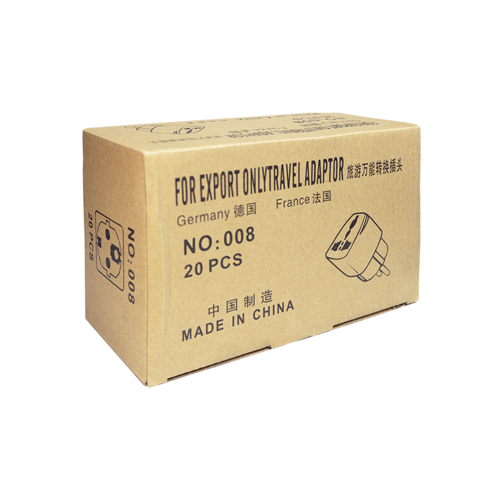Преходник No brand WD-9, UK/US kъм EU шуко, 220V, High Quality, Бял - 17704