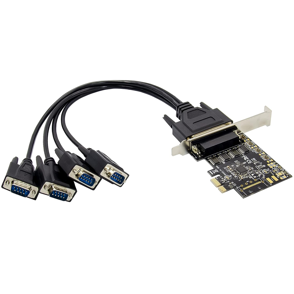 Контролер No brand, PCI-E x1, Serial port, Нископрофилен, 4 Порта - 17757