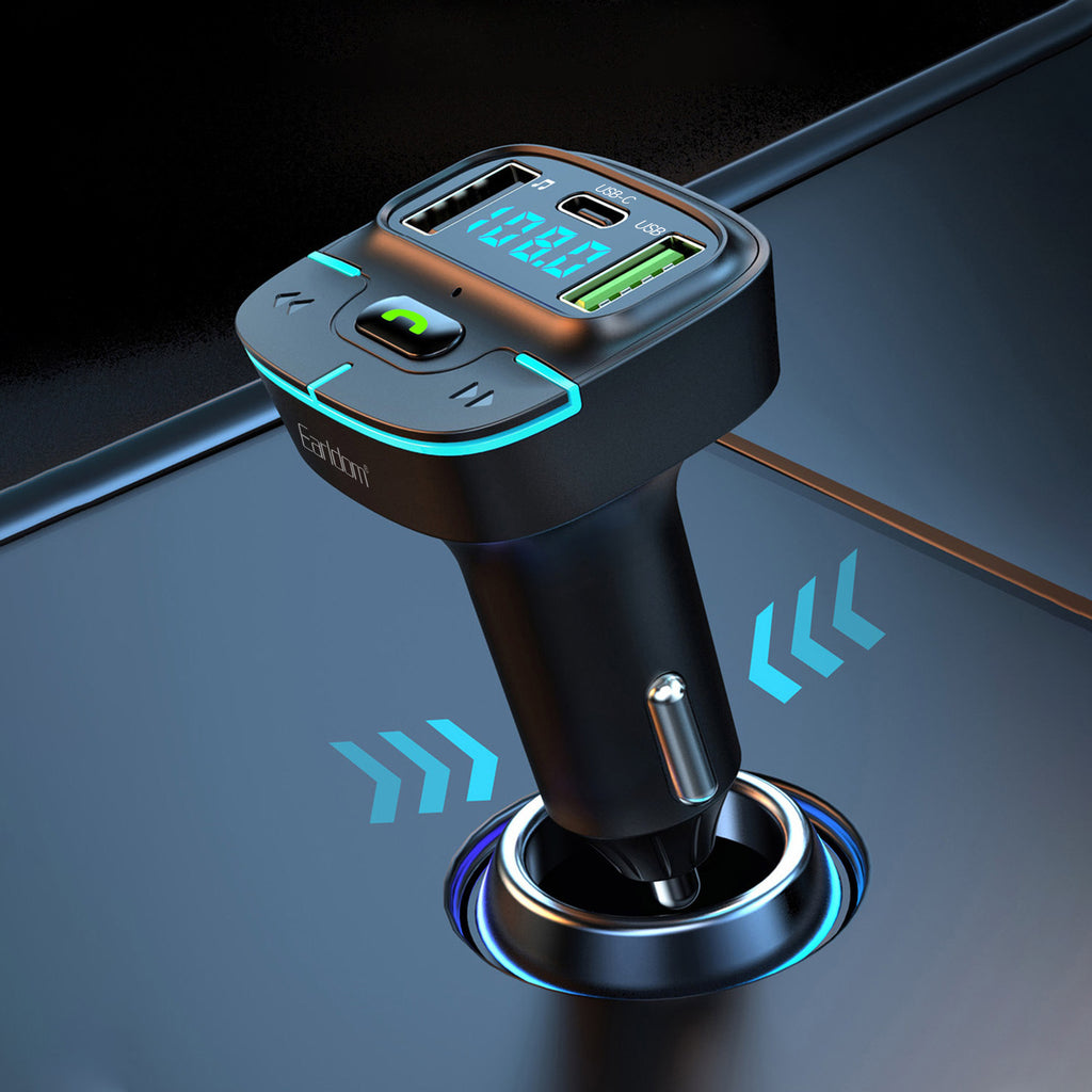 FM Трансмитер Earldom ET-M101, Bluetooth, USB, Type-C, 3.1A, Черен - 17766
