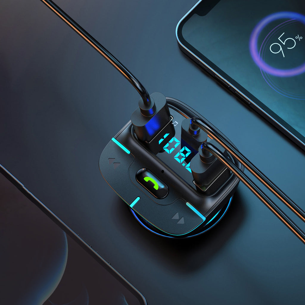 FM Трансмитер Earldom ET-M101, Bluetooth, USB, Type-C, 3.1A, Черен - 17766