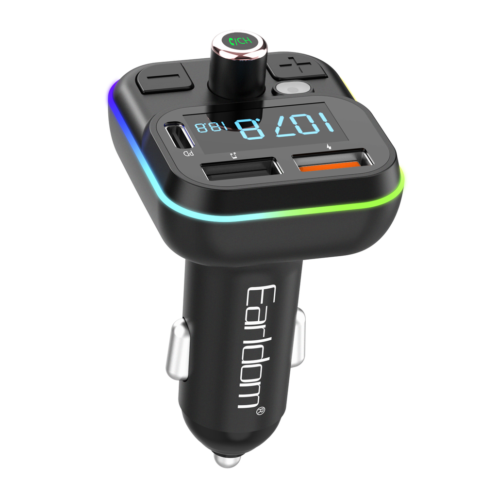 FM Трансмитер Earldom ET-M86, Bluetooth, USB, Type-C, PD, 3.1A, Черен - 17771