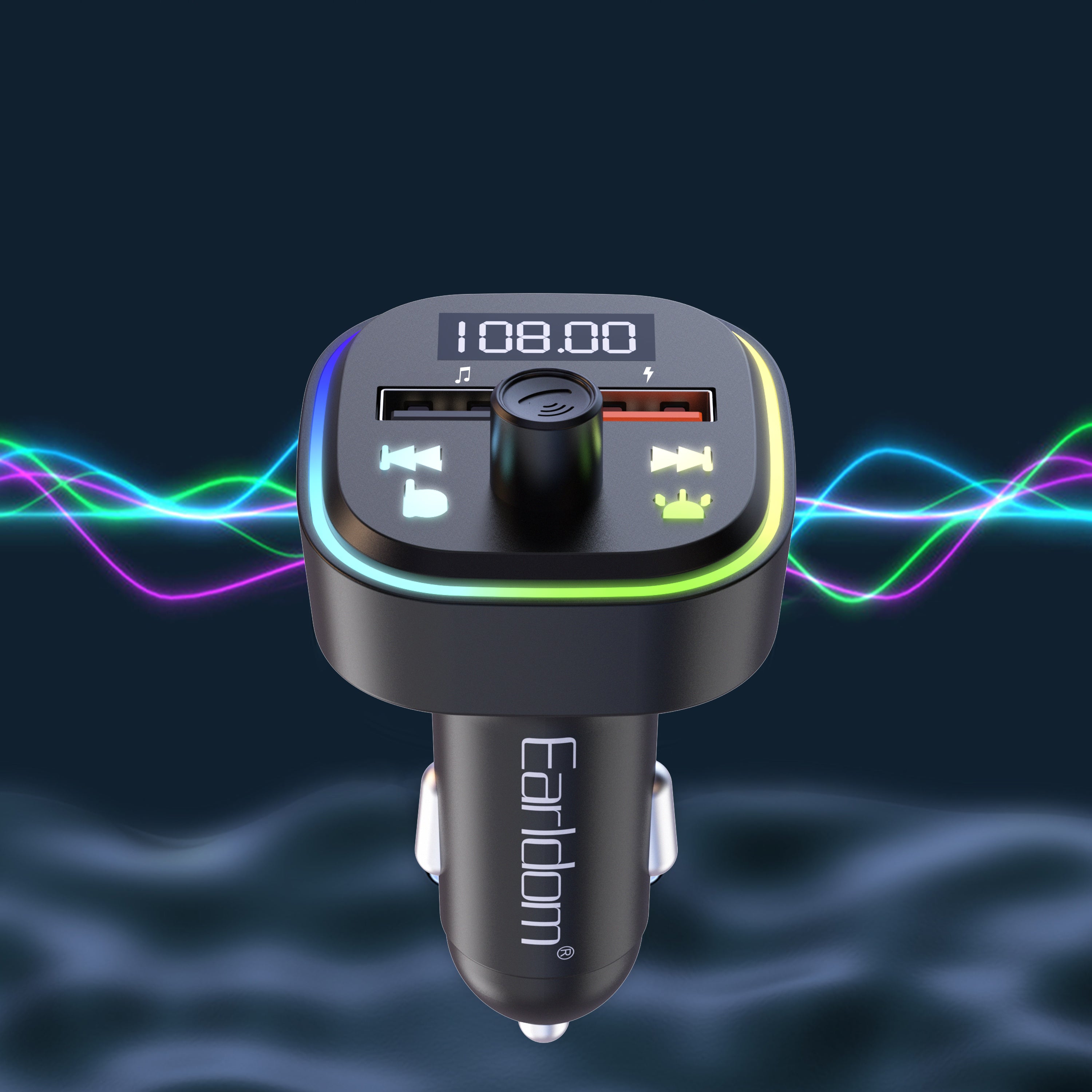 FM Трансмитер Earldom ET-M85, Bluetooth, USB, 3.1A, Черен - 17772