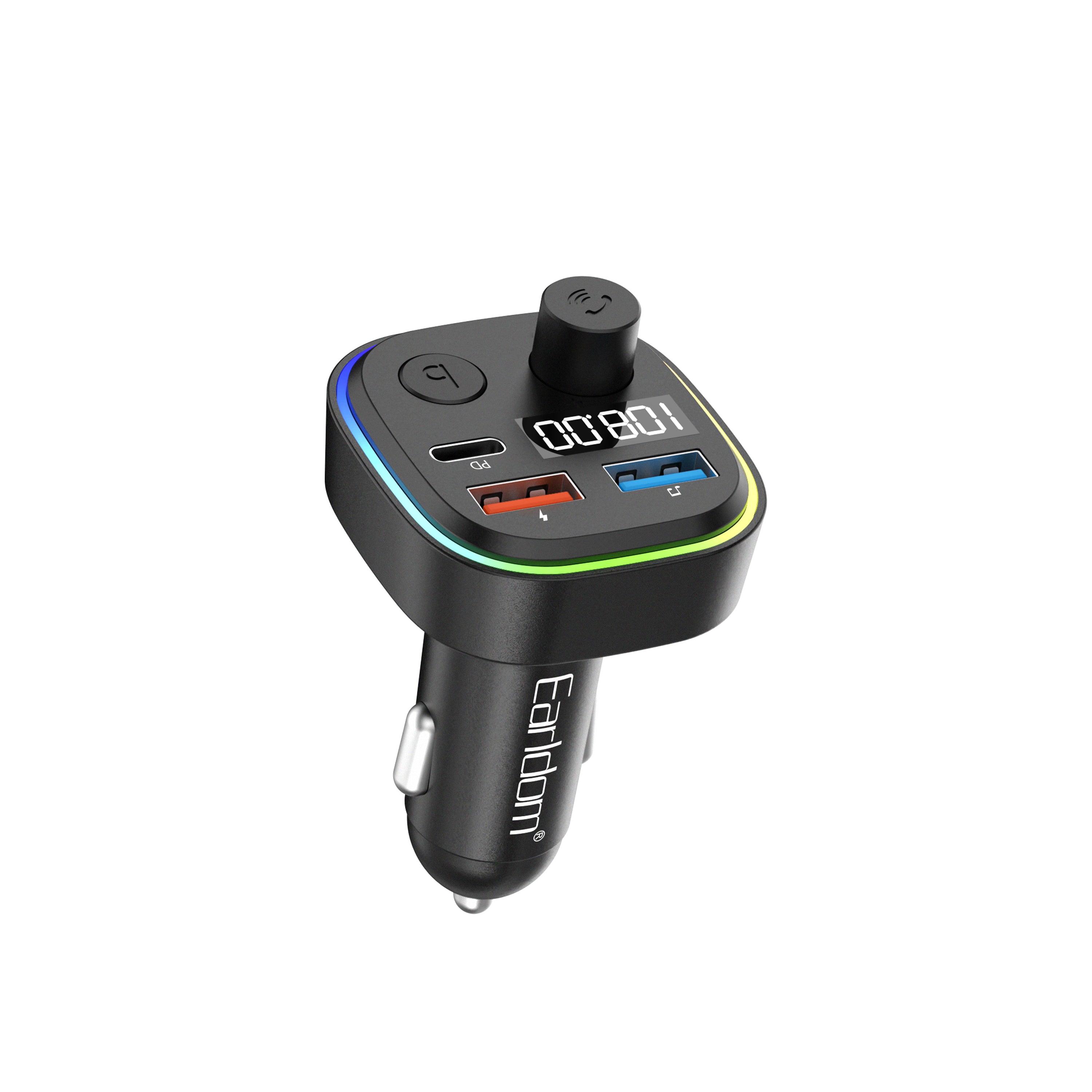 FM Трансмитер Earldom ET-M84, Bluetooth, USB, Type-C, PD, 3.1A, Черен - 17773