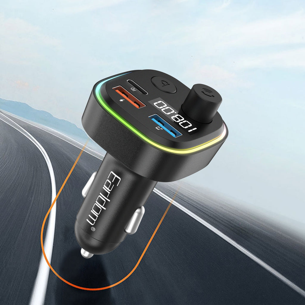 FM Трансмитер Earldom ET-M84, Bluetooth, USB, Type-C, PD, 3.1A, Черен - 17773