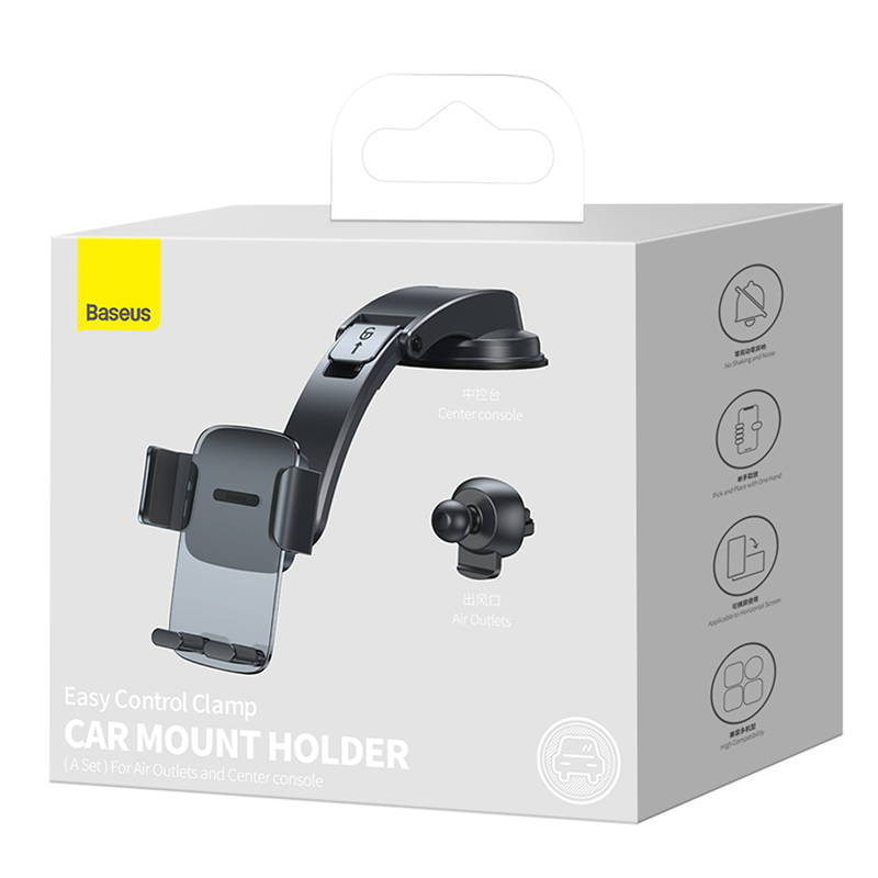 Универсална стойка за телефон Baseus Easy Control Clamp, Черен - 17817