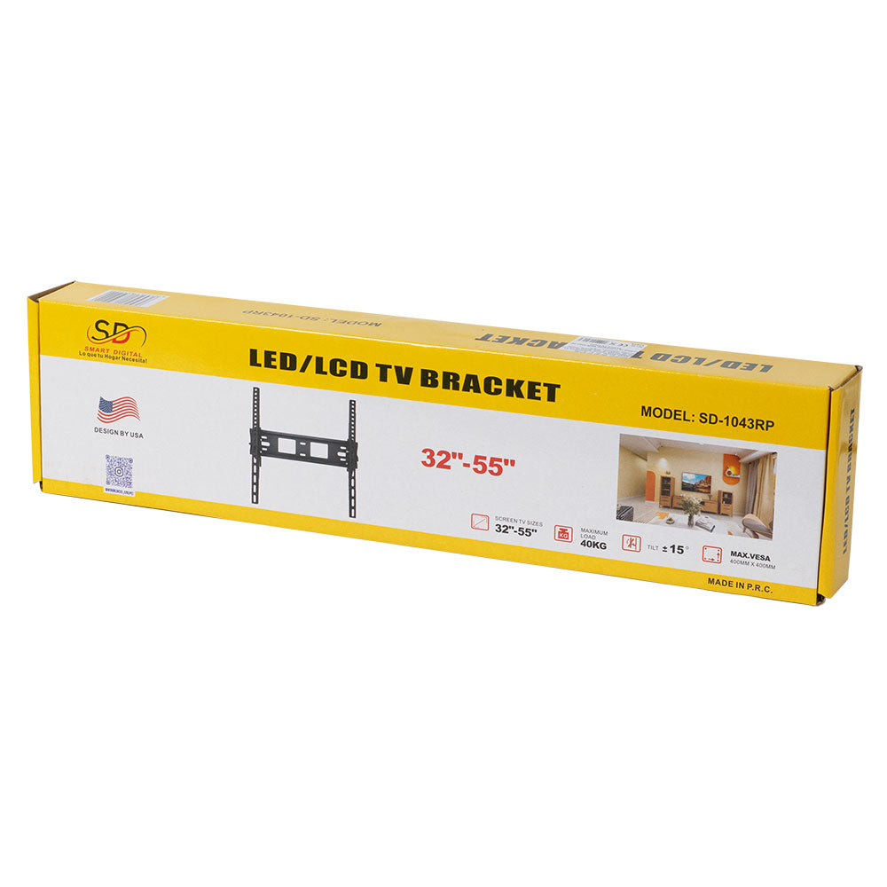 Стойка за телевизор No brand, За стена, Накланяща, До 55", Черен - 17918