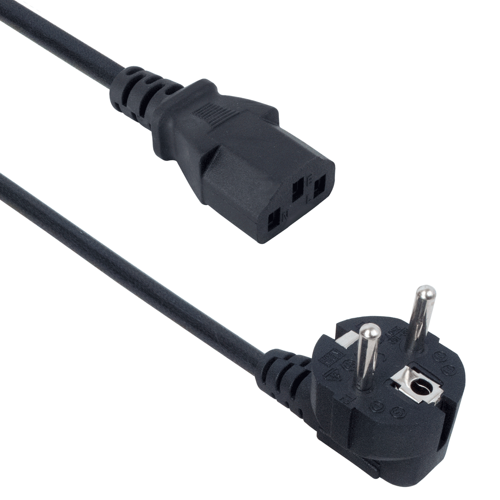 Захранващ кабел DeTech, За компютър, 1.5m, CEE 7/7 - IEC C13  - 18043