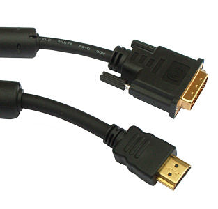 Кабел DeTech HDMI - DVI, 10m, Ферит, Черен, HQ - 18192