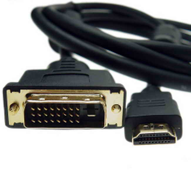 Кабел DeTech HDMI - DVI, 10m, Ферит, Черен, HQ - 18192
