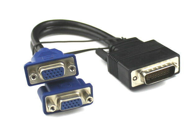 Преходник DeTech DVI 24+5 М към 2 VGA F, Черен - 18251