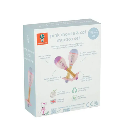 Комплект маракаси- розова мишка и коте FSC® - снимка 6