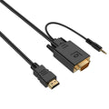 Кабел DeTech HDMI - VGA, 1.8m, С аудио кабел, Черен - 18316