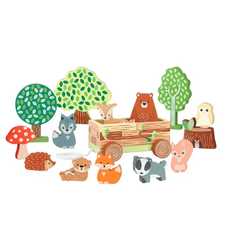 Горски животни с количка -Woodland Animals