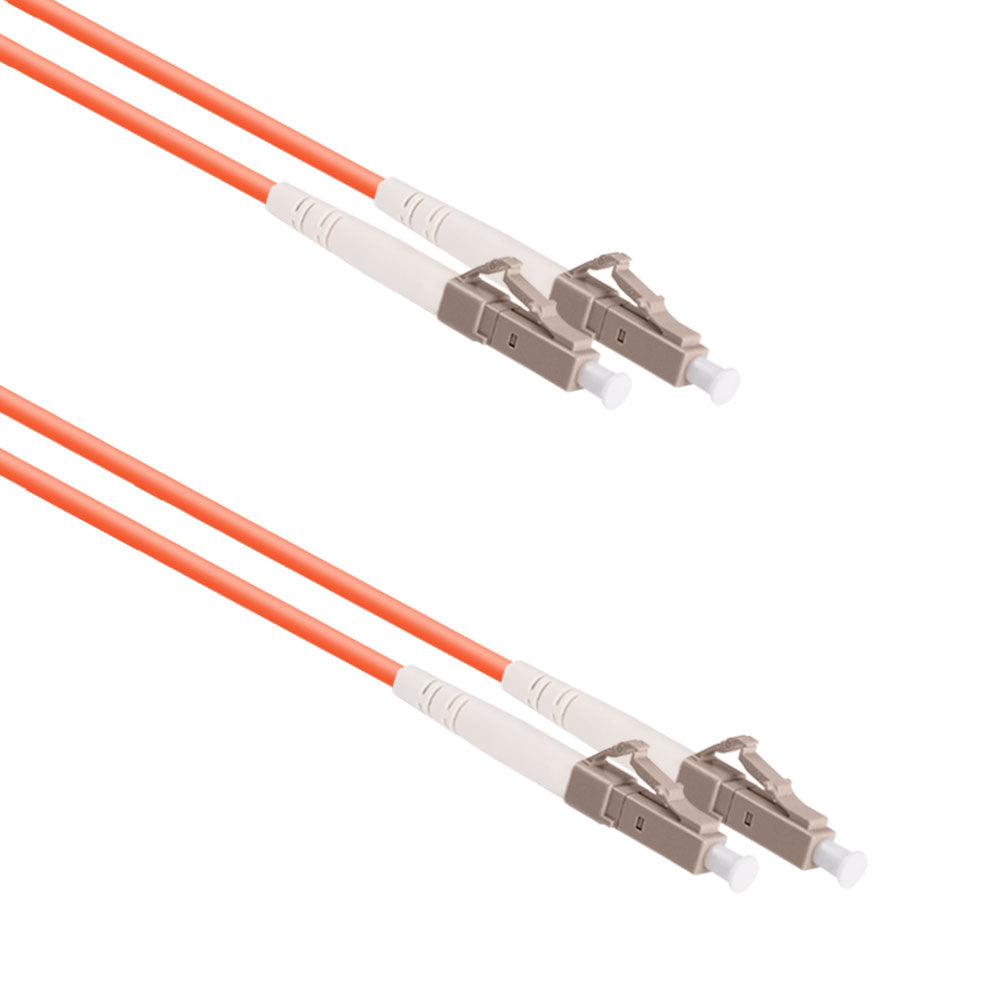 Оптичен пач кабел DeTech, LC-LC, UPC, Multimode, Duplex, 3.0м, Оранжев - 18341