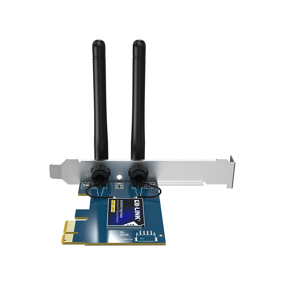 Безжичен мрежов адаптер LB-LINK BL-P650H, PCI-E, 650Mbps, 2.4/5Ghz, 2 x 6dBi, Син - 19048