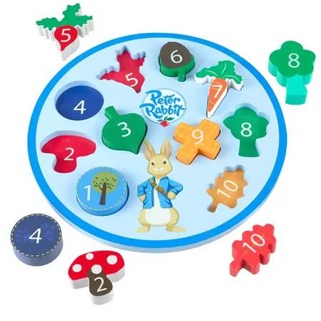Дървен Пъзел, Orange Tree Toys, Peter Rabbit, Числа и броене - снимка 2
