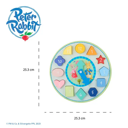 Дървен Пъзел Часовник Peter Rabbit, числа и броене - снимка 6