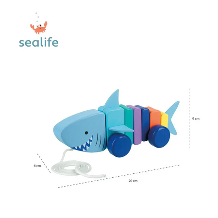 Дървена играчка за дърпане "Акула" - Sea Life - снимка 2