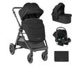 Комбинирана количка 3в1 с кош за новородено Ava Black
