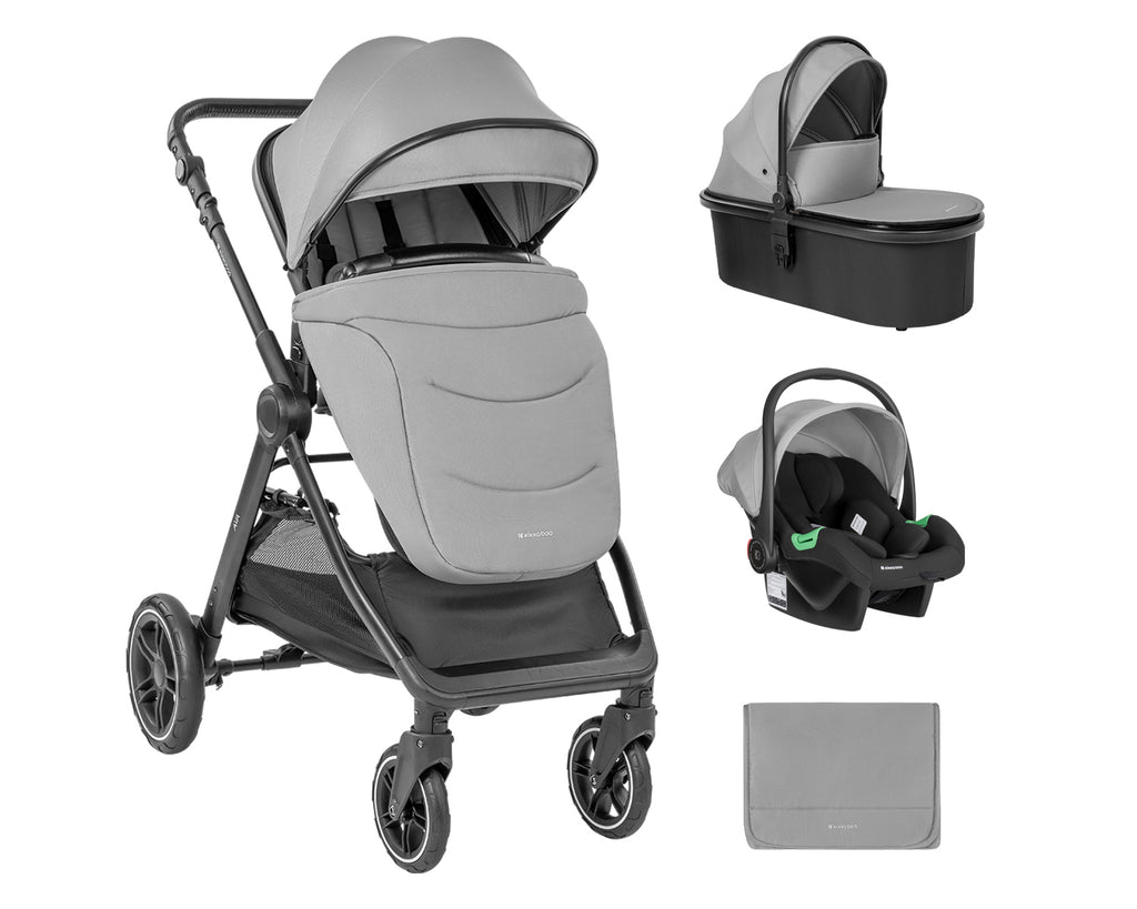 Комбинирана количка 3в1 с кош за новородено Ava Grey - снимка 2