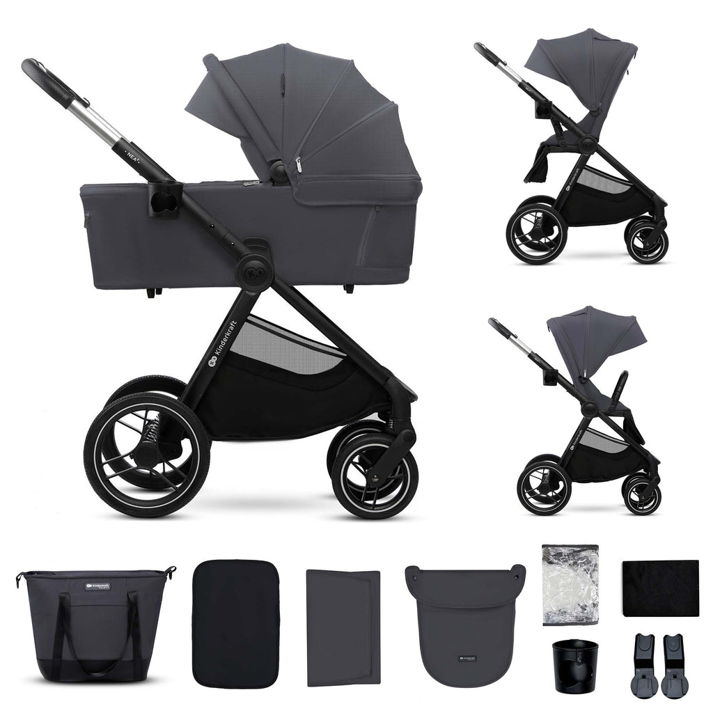 KinderKraft бебешка количка 2в1 NEA 2.0 DEEP GREY - снимка 14