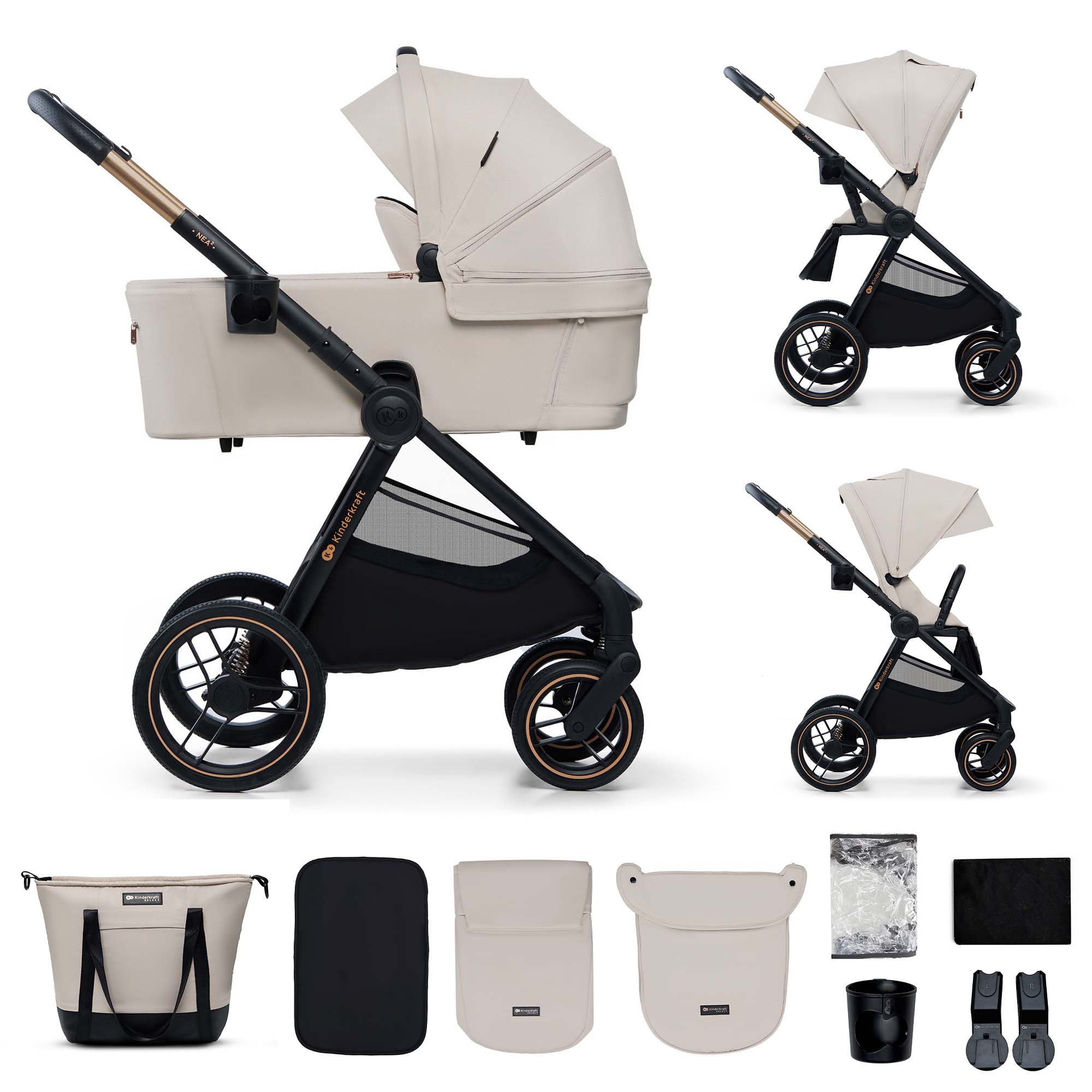 KinderKraft бебешка количка 2в1 NEA 2.0 SOFT BEIGE - снимка 14