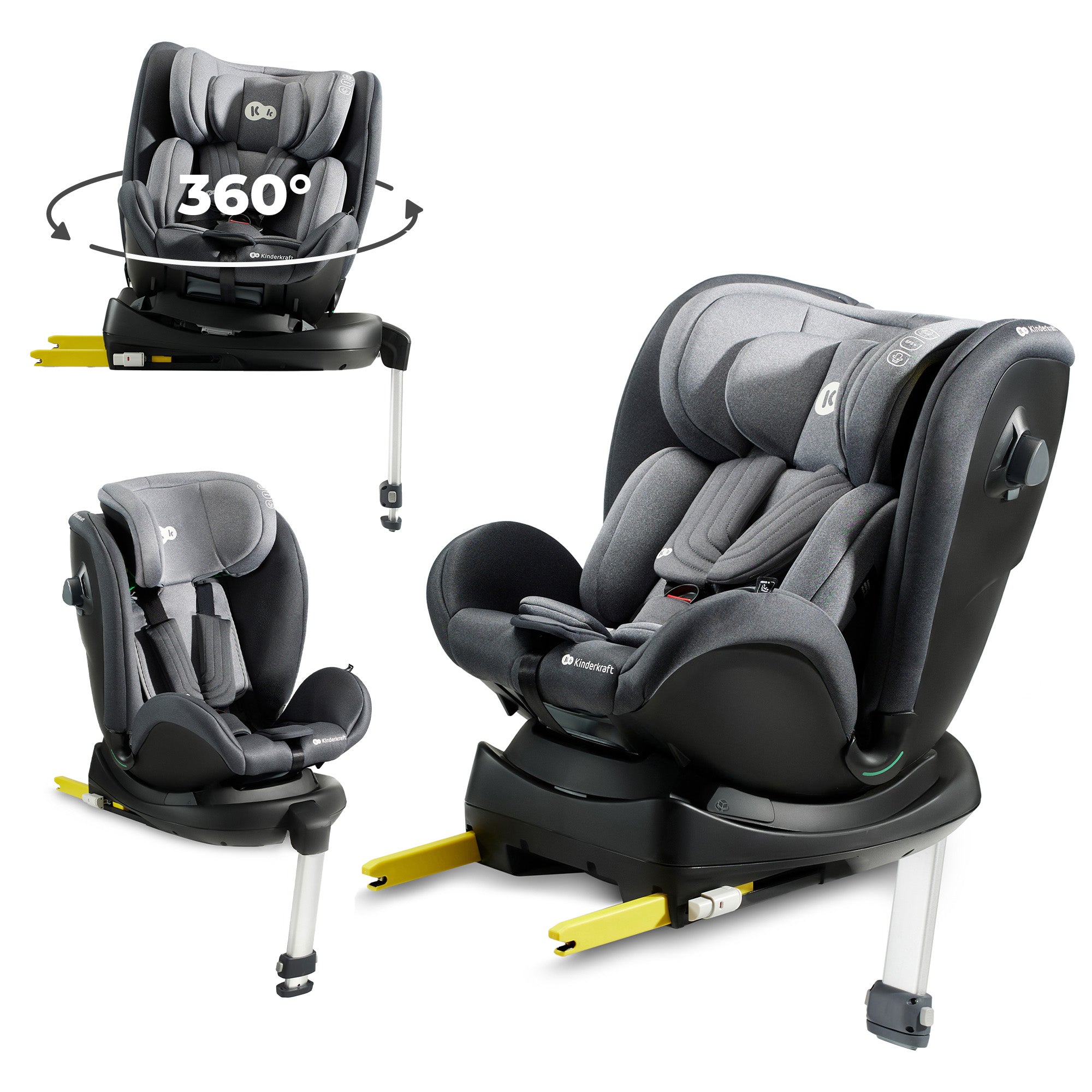 Kinderkraft столче за кола XRIDER i-Size GREY - снимка 3