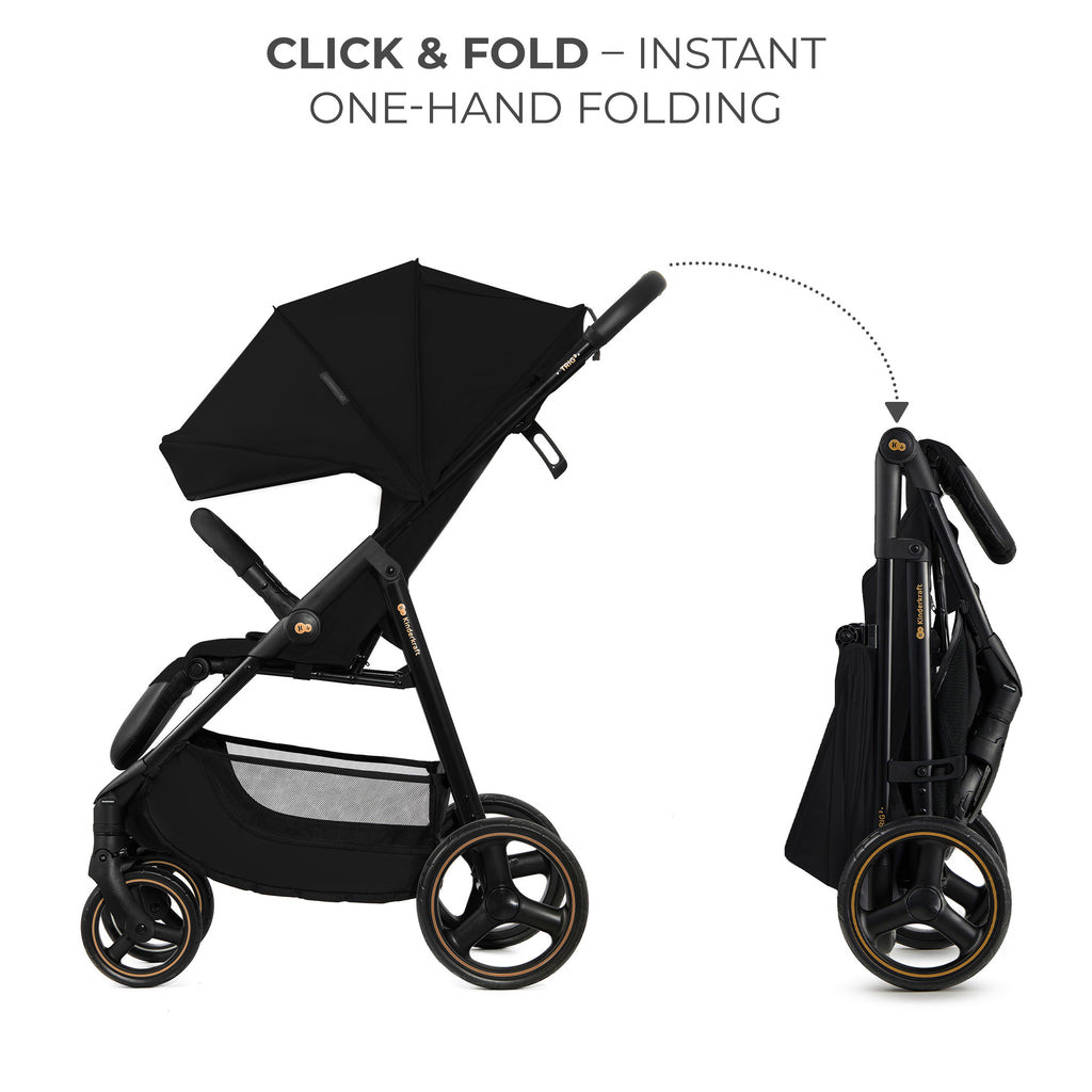 Kinderkraft TRIG 3 бебешка количка ONYX BLACK - снимка 3